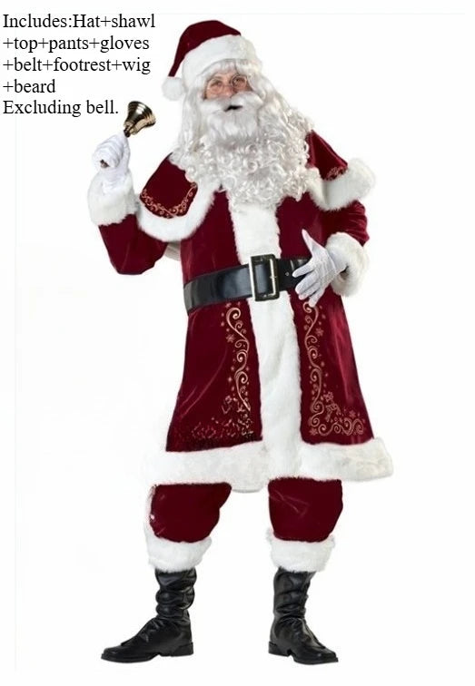 Adult Santa Claus Costume – Luxurious Christmas Cosplay Outfit for Parties