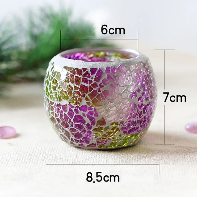 Moroccan Mosaic Glass Candlestick – Votive Candle Holder - candletown.net