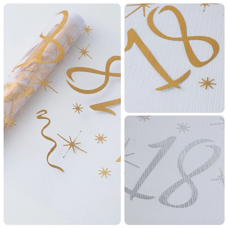 Birthday Table Runner – Gold, Silver & Black - candletown.net