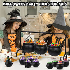 Black Plastic Cauldron Candy Bucket – Halloween Trick or Treat Jar