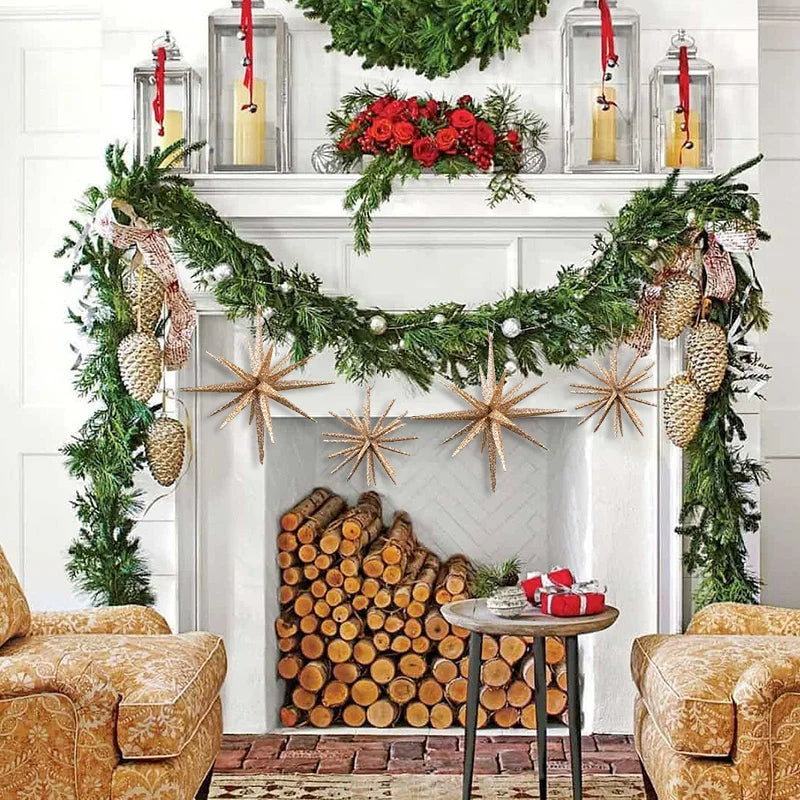 Gold Exploding Star Hanging Ornament