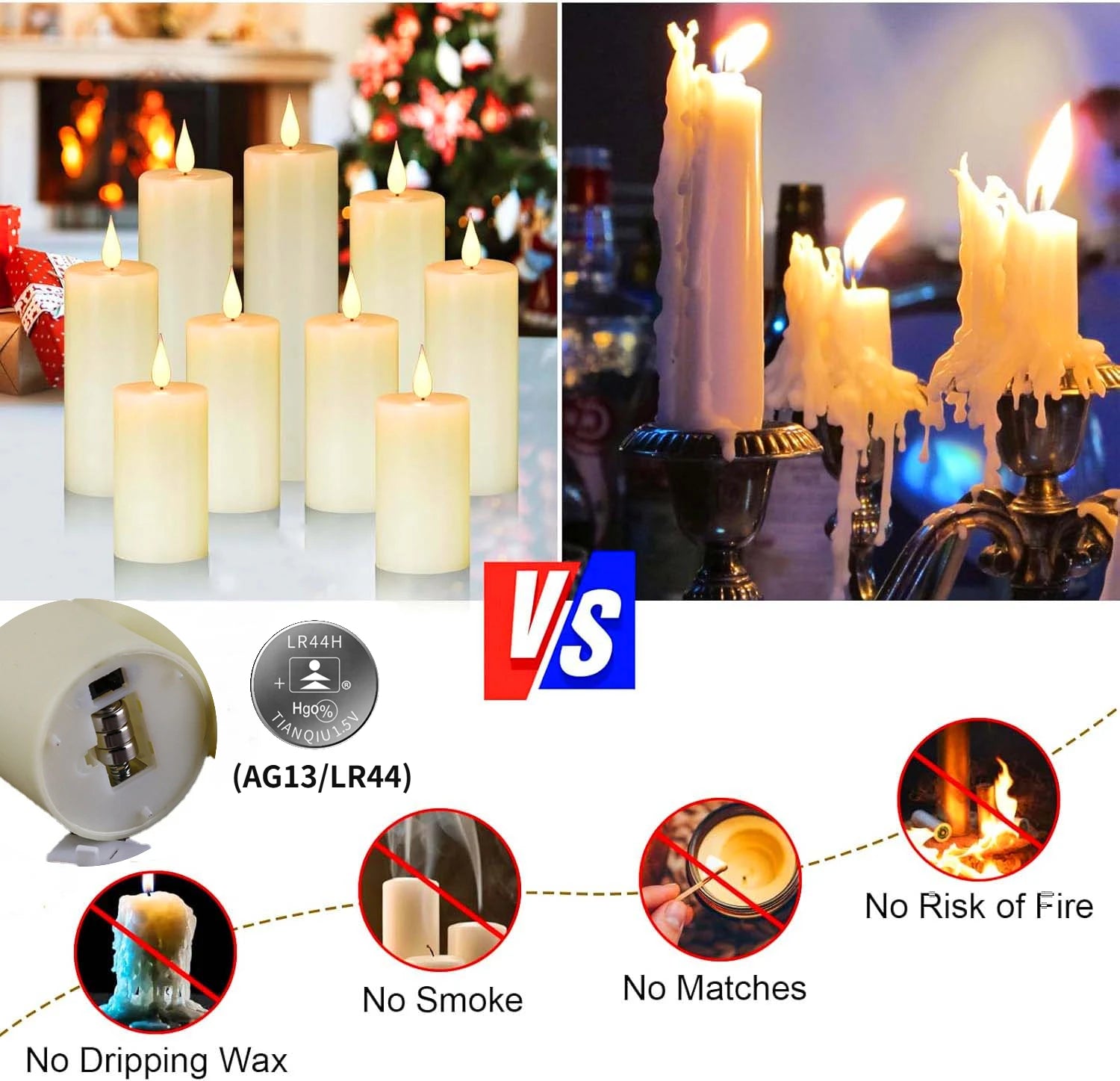 Flameless LED Candles Bulk Set