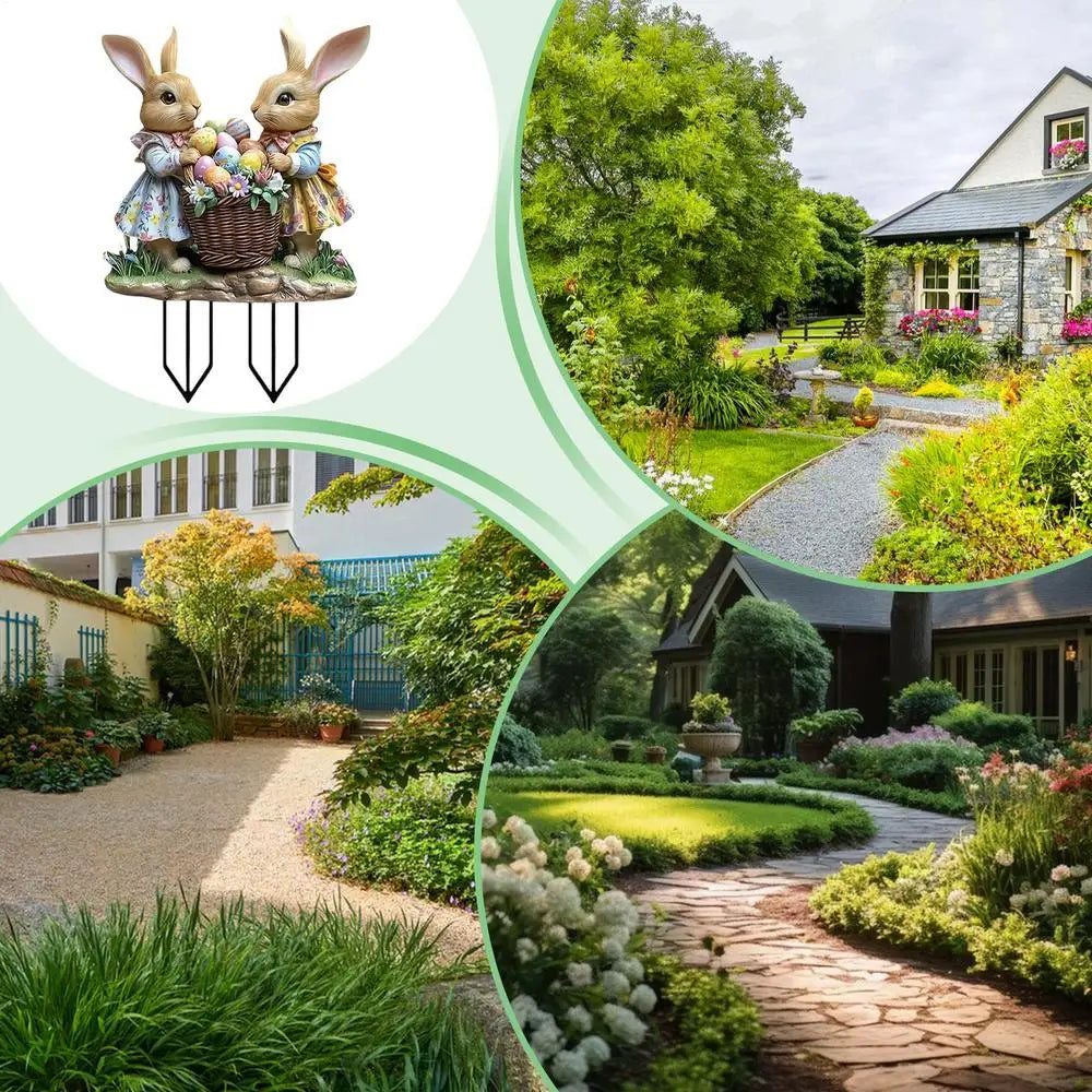 Easter Bunny Yard Sign – Acrylic Lawn Stake - candletown.net