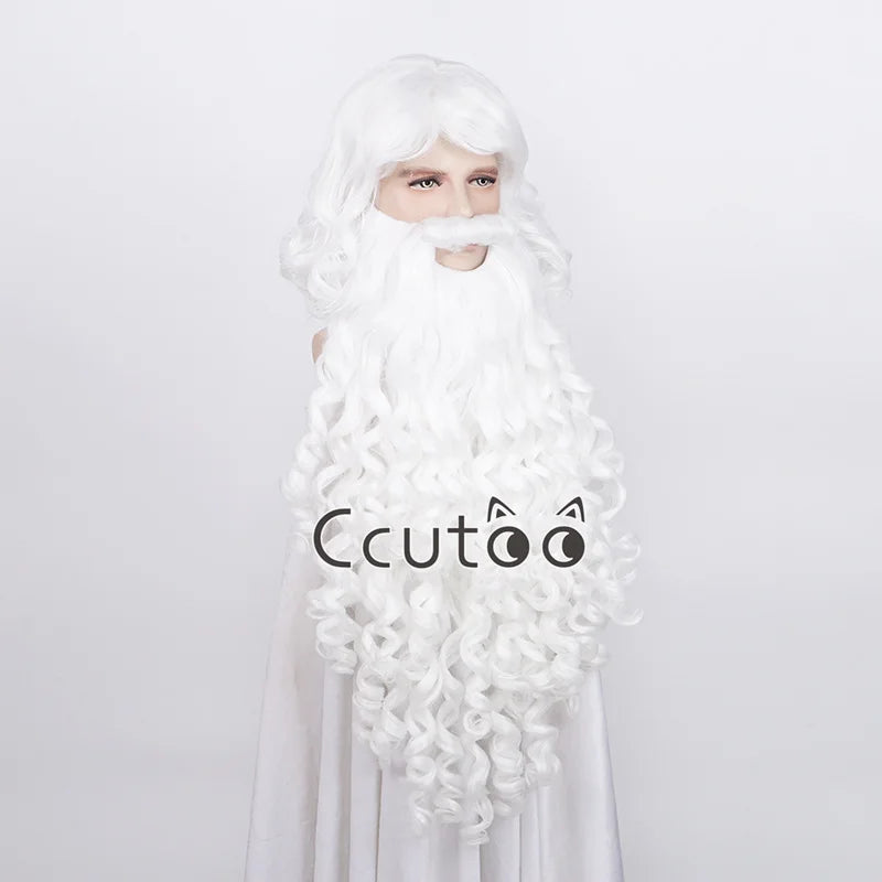 Santa Claus Beard & Wig Set – Classic White Cosplay Costume Accessory