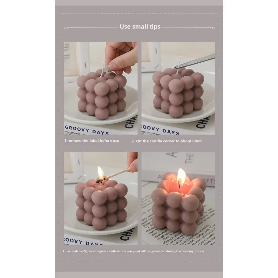 Pastel Heart Cube Soy Wax Candle – Sculptural Decor & Gift - candletown.net