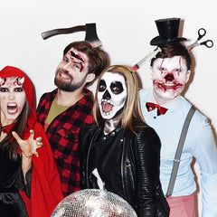 Halloween Horror Headbands – Fake Knife, Axe & Scissors Props for Costume Parties