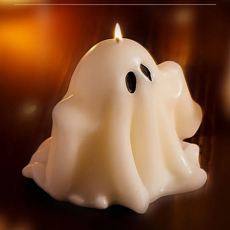 Halloween Haamutuoksukynttilä – Valkoinen 3D-Haamukynttilä