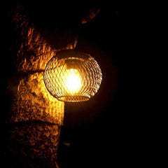 Outdoor Solar Grid Lantern – Waterproof Hanging Lamp