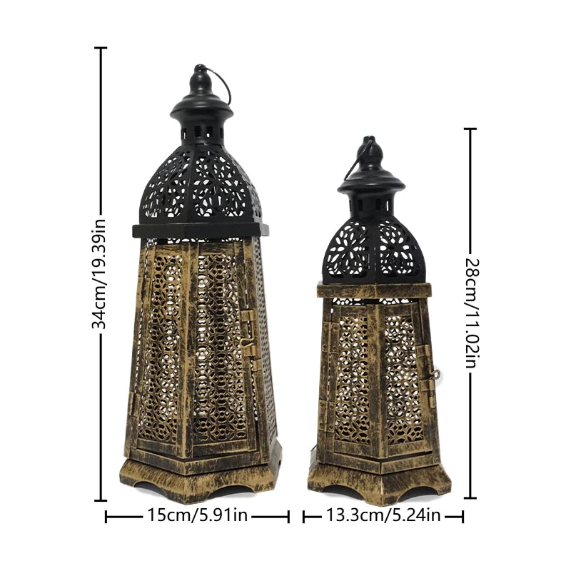 Rustic Vintage Metal Candle Lantern – Nordic & Farmhouse Decor