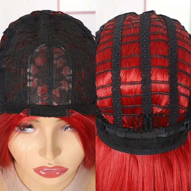 Long Straight Synthetic Wig with Bangs – Natural Look Wig for Women