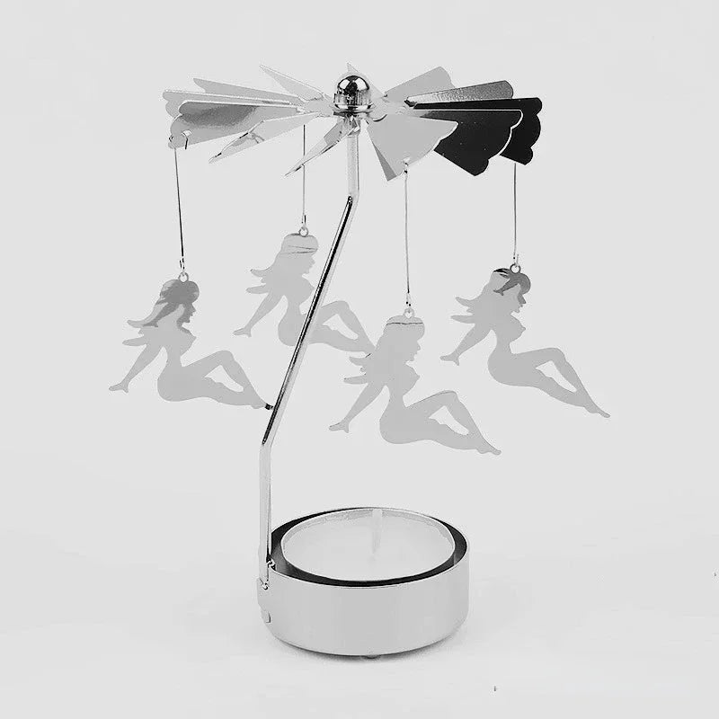 Silver Angel Chime Candle Holder