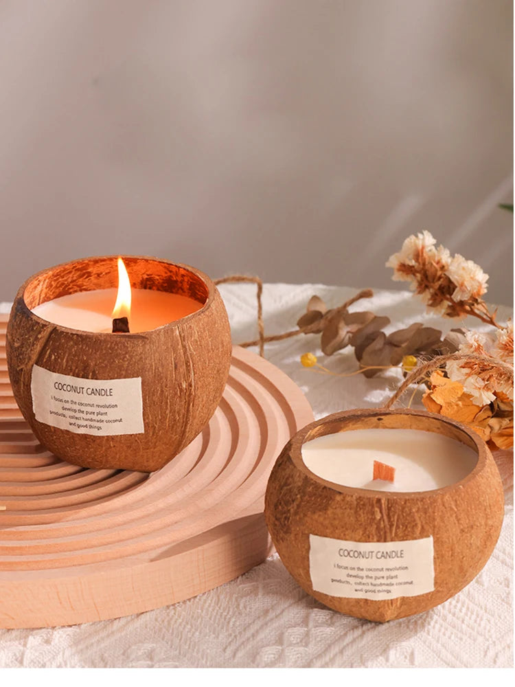 Eco-Friendly Soy Wax Aromatherapy Candle with Wooden Wick
