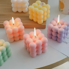 Big Cube Bubble Scented Candle – Modern Sculpted Design