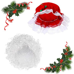 White Mrs. Santa Claus Wig – Classic Christmas Costume Accessory