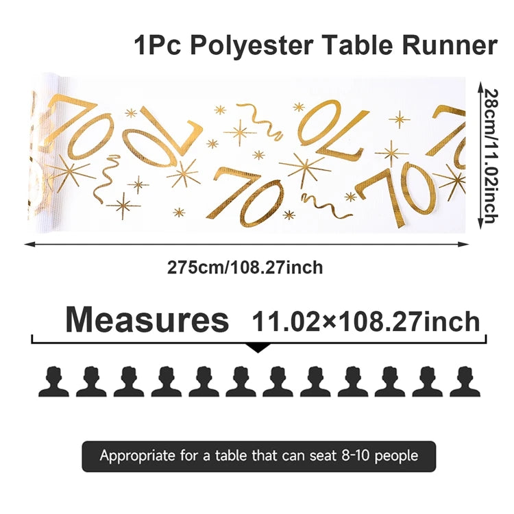 Birthday Table Runner – Gold, Silver & Black - candletown.net
