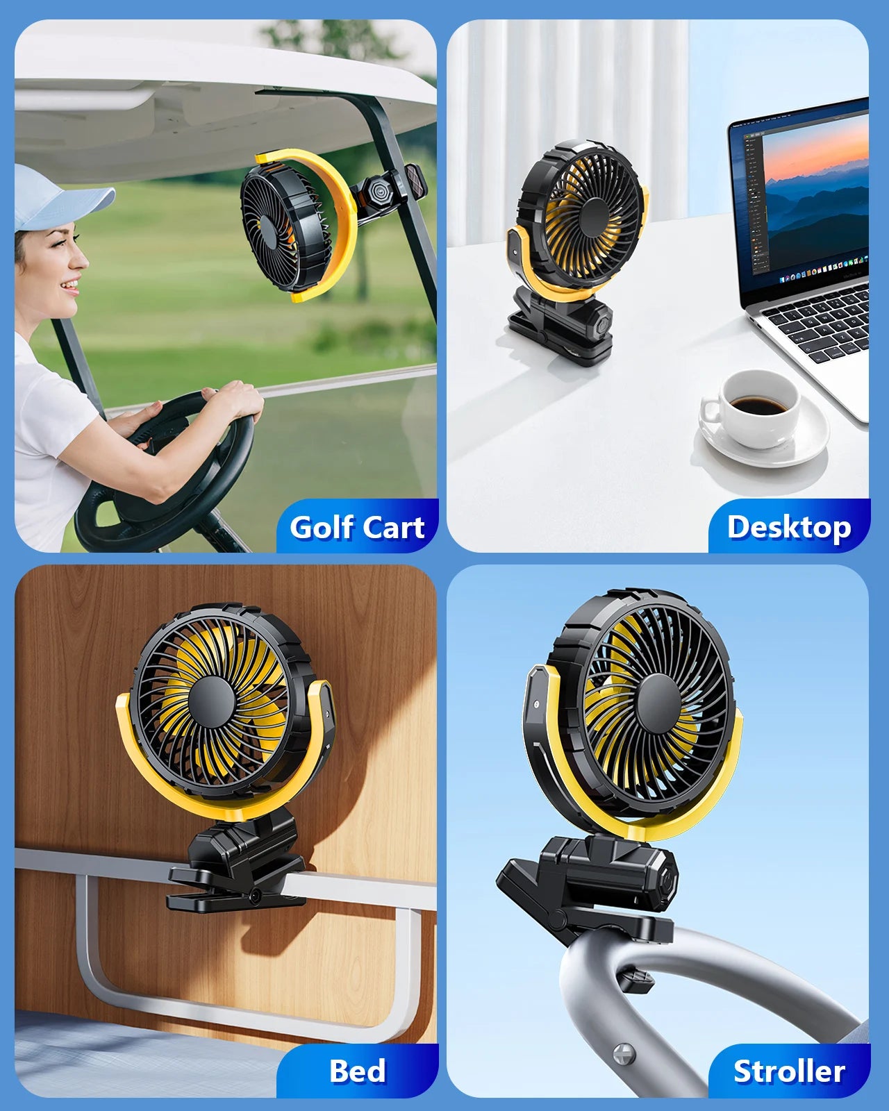 Portable Clip-On Fan for Stroller, Desk & Car - candletown.net