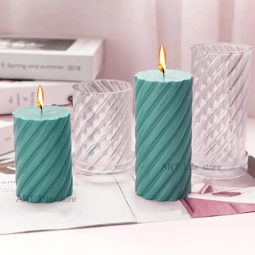 3D Threaded Cylindrical Candle Mold