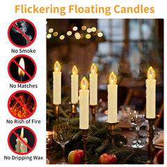 Flameless LED Taper Candles for Christmas Tree
