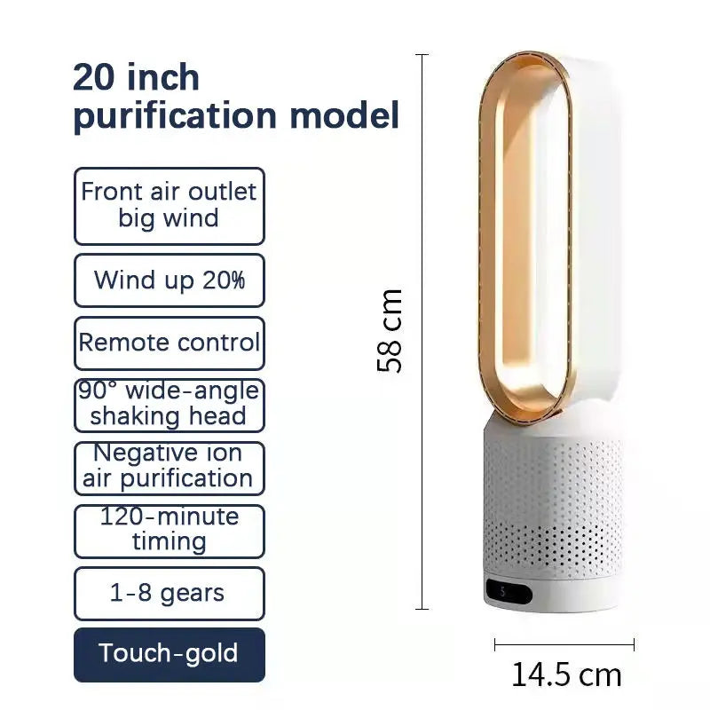 20" Bladeless Tower Fan with Remote & Quiet Operation - candletown.net