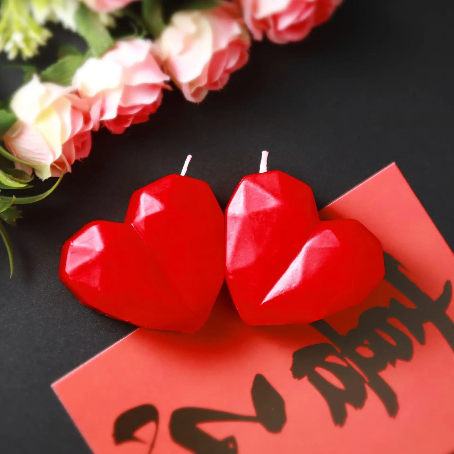 Red Heart Shaped Scented Candle