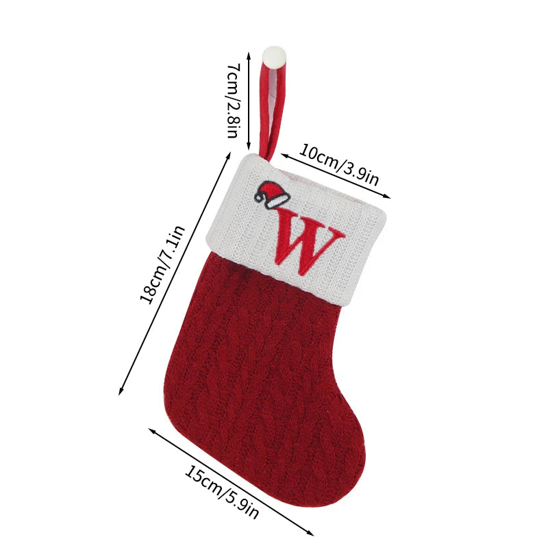 Christmas Knitted Stocking with Letter Design
