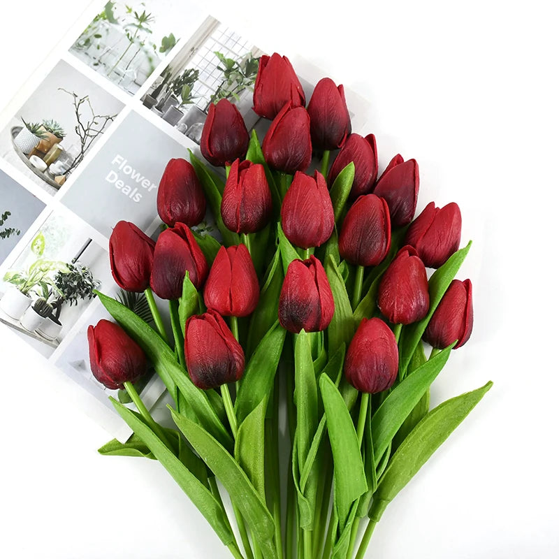 10pcs Tulip Artificial Flowers – Lifelike & Elegant Decor - candletown.net