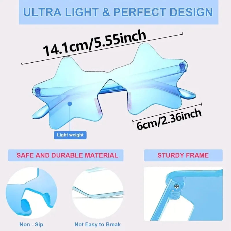 Colorful Star Sunglasses – Party & Festival Photo Props