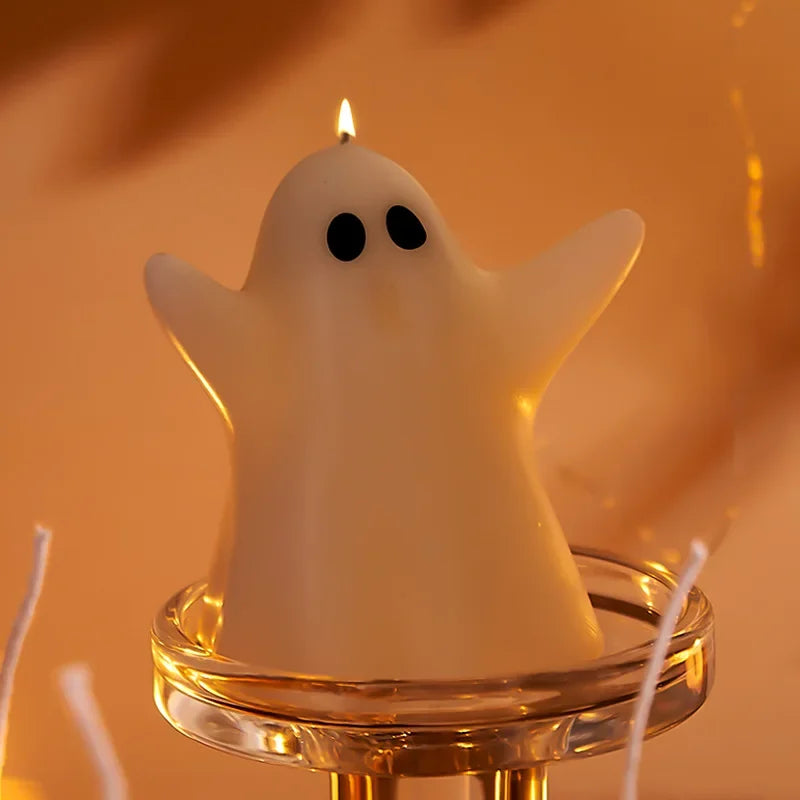 Halloween Haamutuoksukynttilä – Valkoinen 3D-Haamukynttilä