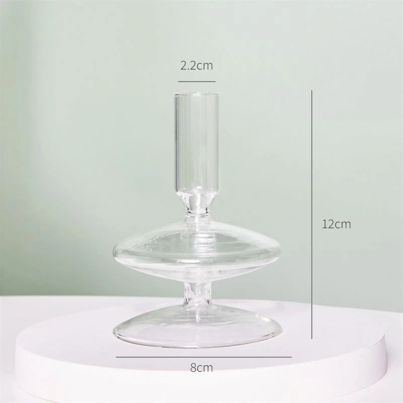 Modern Glass Candle Holder – Nordic Clear Design