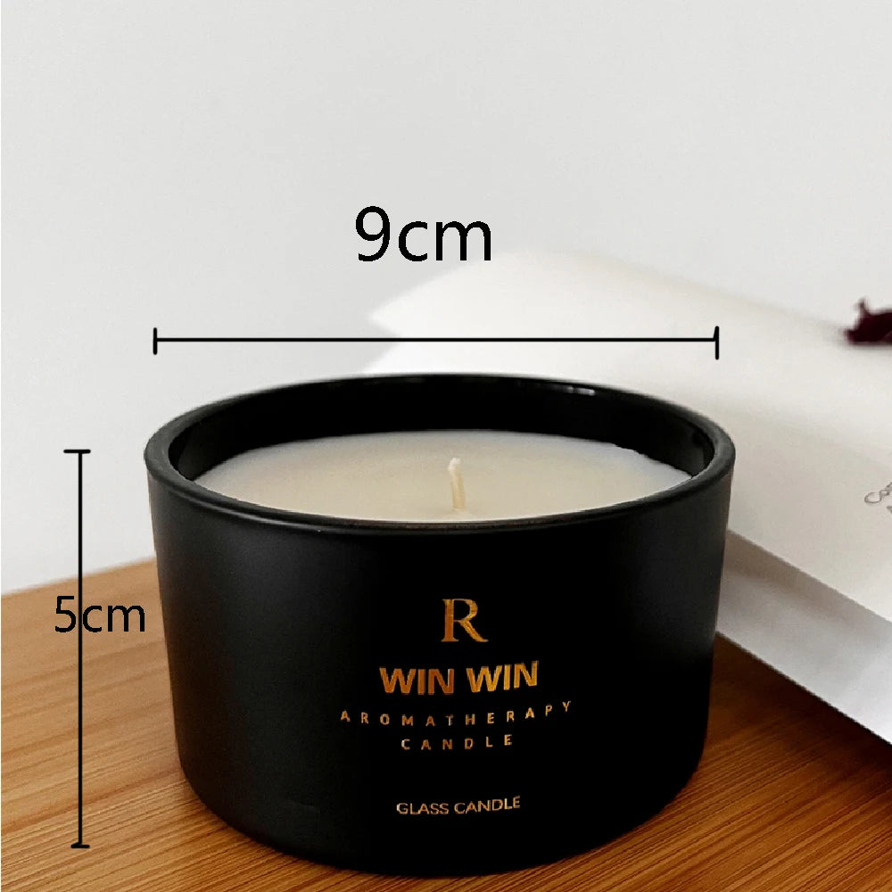 Lavender / Rose Aromatherapy Candle in Black Jar – Decorative Gift Candle