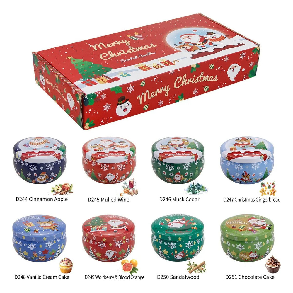 Christmas Aromatherapy Candles – Santa & Snowmen Tin Set - candletown.net