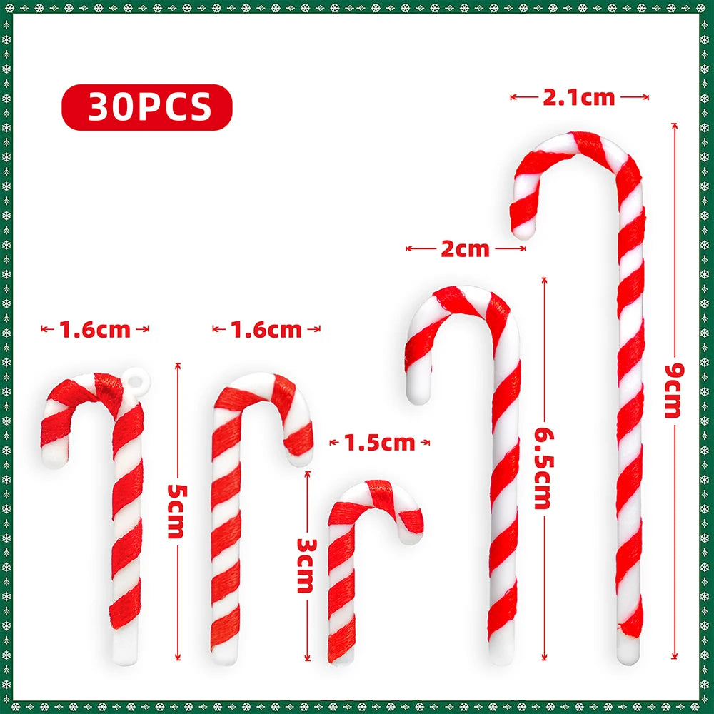Candy Cane Christmas Ornaments – 30pcs Set