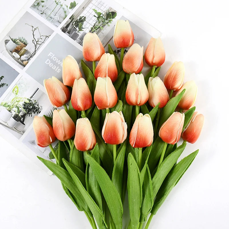 10pcs Tulip Artificial Flowers – Lifelike & Elegant Decor - candletown.net