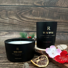 Lavender / Rose Aromatherapy Candle in Black Jar – Decorative Gift Candle