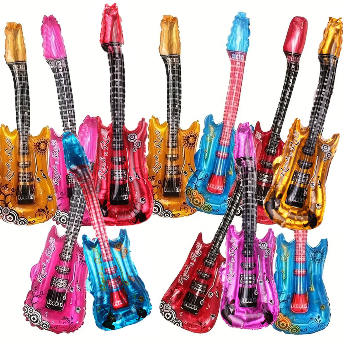 Guitar Foil Balloons Set – 12pcs Rock Band Party Decor - candletown.net