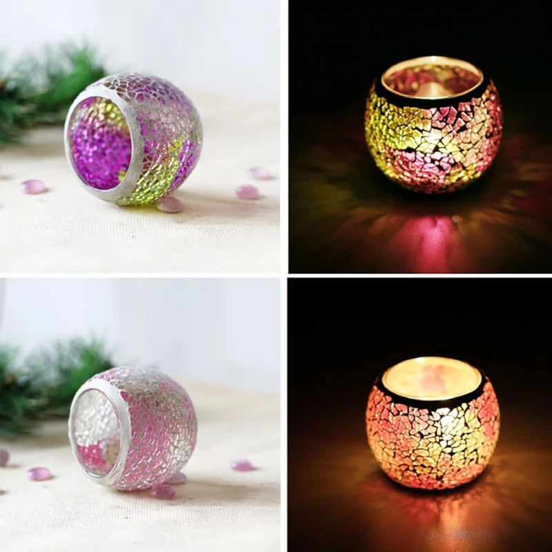 Moroccan Mosaic Glass Candlestick – Votive Candle Holder - candletown.net