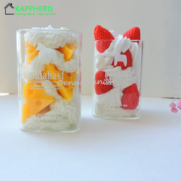 Fruit & Cream Cup Figure Candle – Soy Wax
