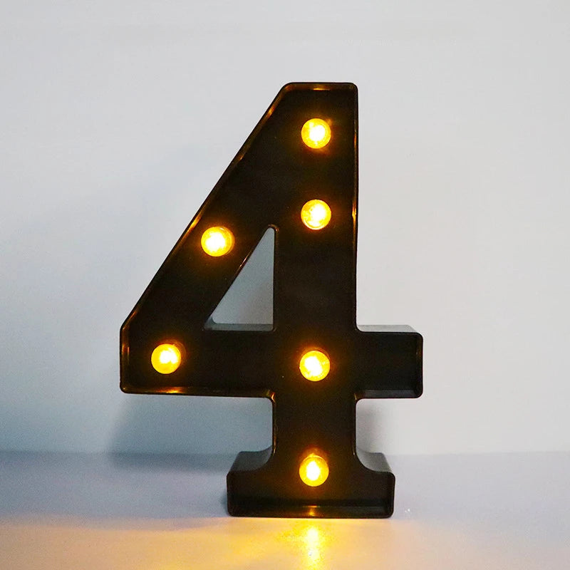 22cm LED Alphabet and Number Lights – Black Letter Decor - candletown.net