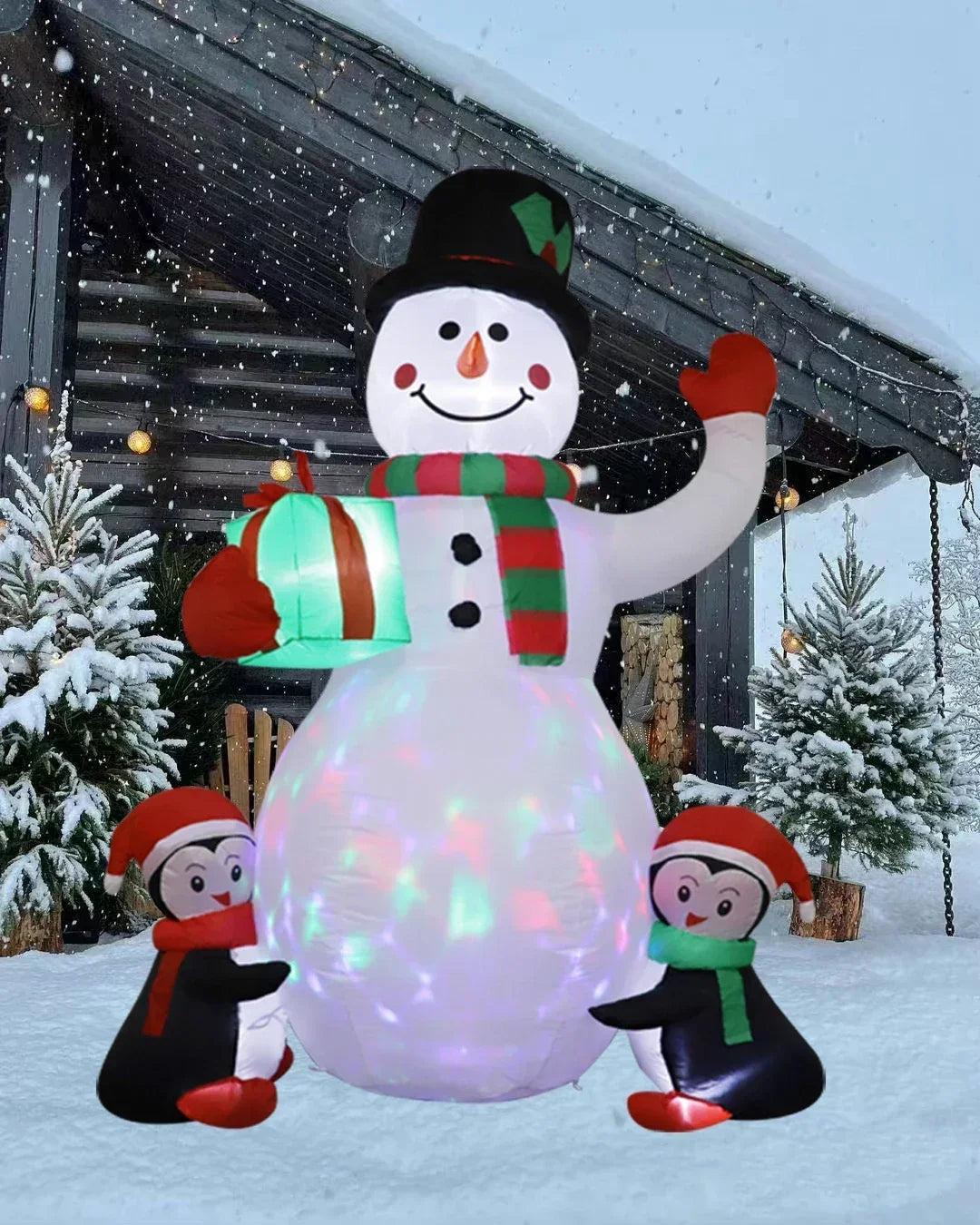 1.8m Inflatable Snowman with LED Lights