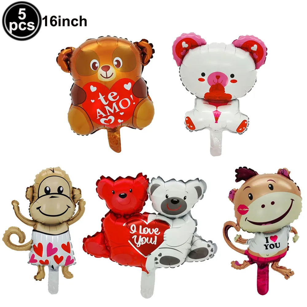 Heart Shaped Foil Balloons – 18 Inch (5 pcs) - candletown.net