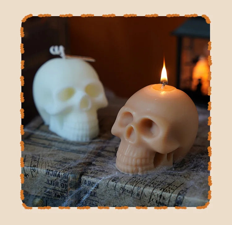 Halloween Kynttiläsarja – Käsintehdyt Tuoksukynttilät (Kallo, Kurpitsa, Hautakivi)