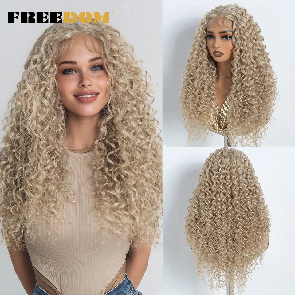 30 Inch (76 cm) Curly Lace Front Wig - candletown.net
