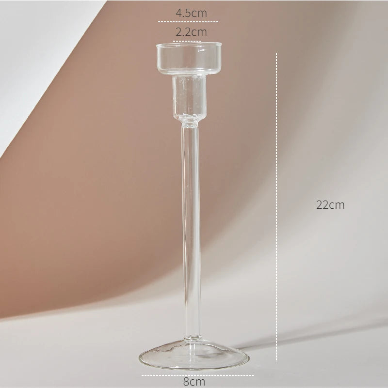 Modern Glass Candle Holder – Nordic Clear Design