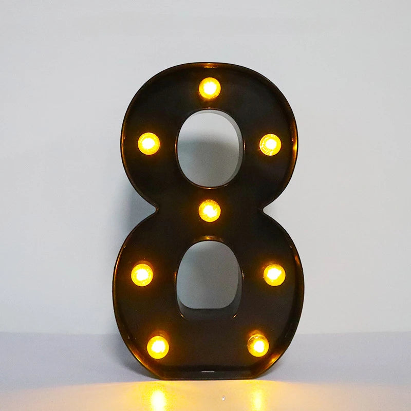 22cm LED Alphabet and Number Lights – Black Letter Decor - candletown.net