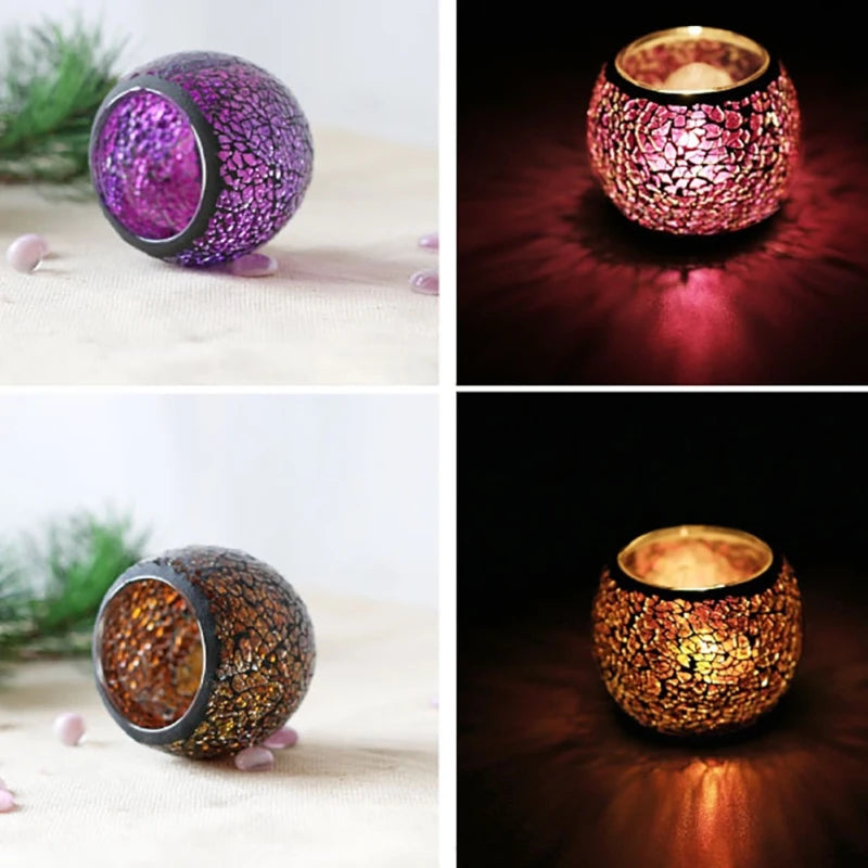 Moroccan Mosaic Glass Candlestick – Votive Candle Holder - candletown.net