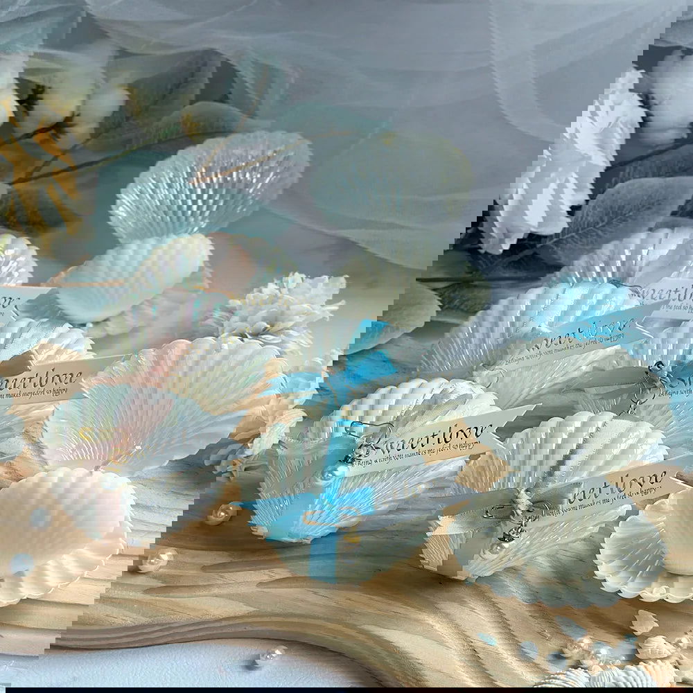 Shell Pearl Scented Candle - Freesia Wedding Favors & Holiday Gifts - candletown.net