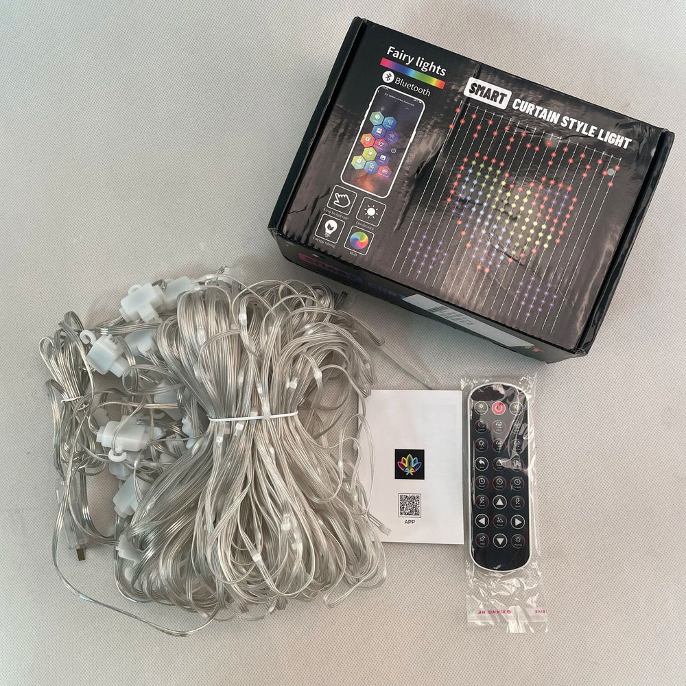 Smart Curtain Lights with Bluetooth App Control - RGB LED String for DIY Decor - candletown.net