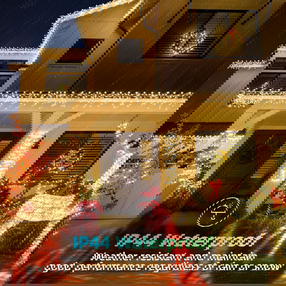 Solar Curtain Icicle Lights - Outdoor Fairy String Lights for Garden & Holiday Decor - candletown.net