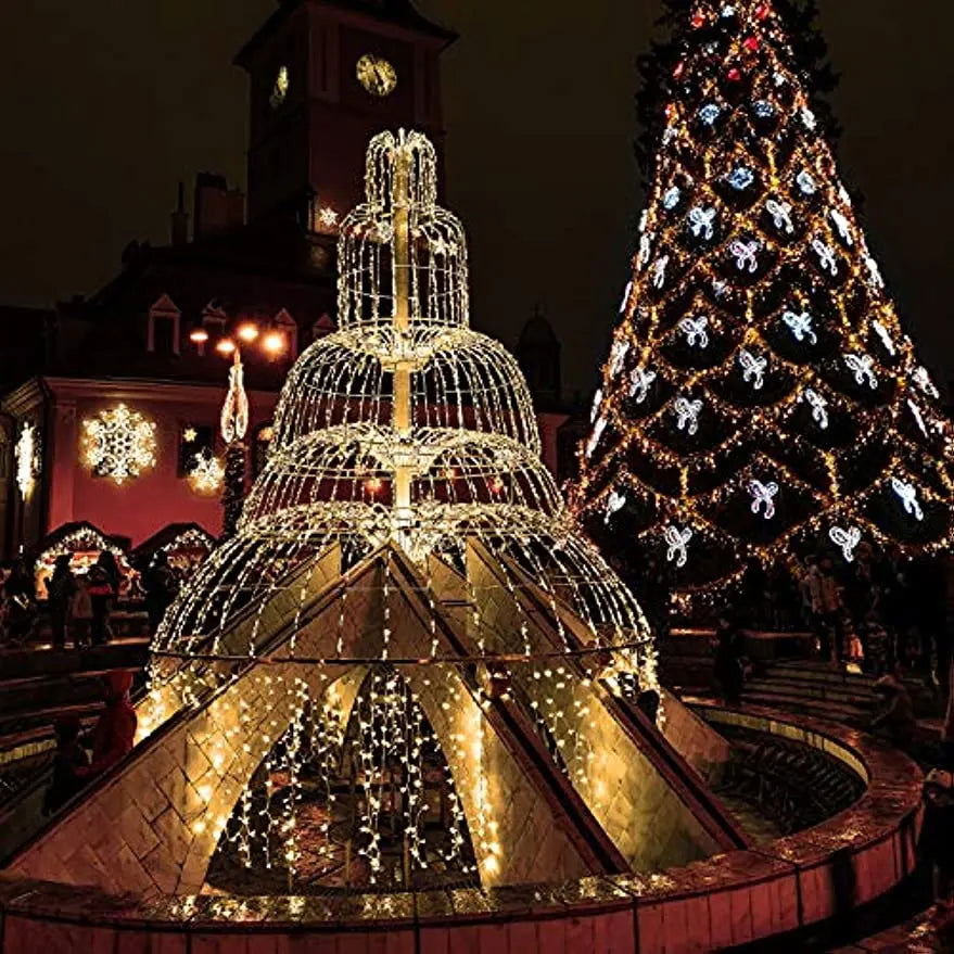 Solar Curtain Icicle Lights - Outdoor Fairy String Lights for Garden & Holiday Decor - candletown.net