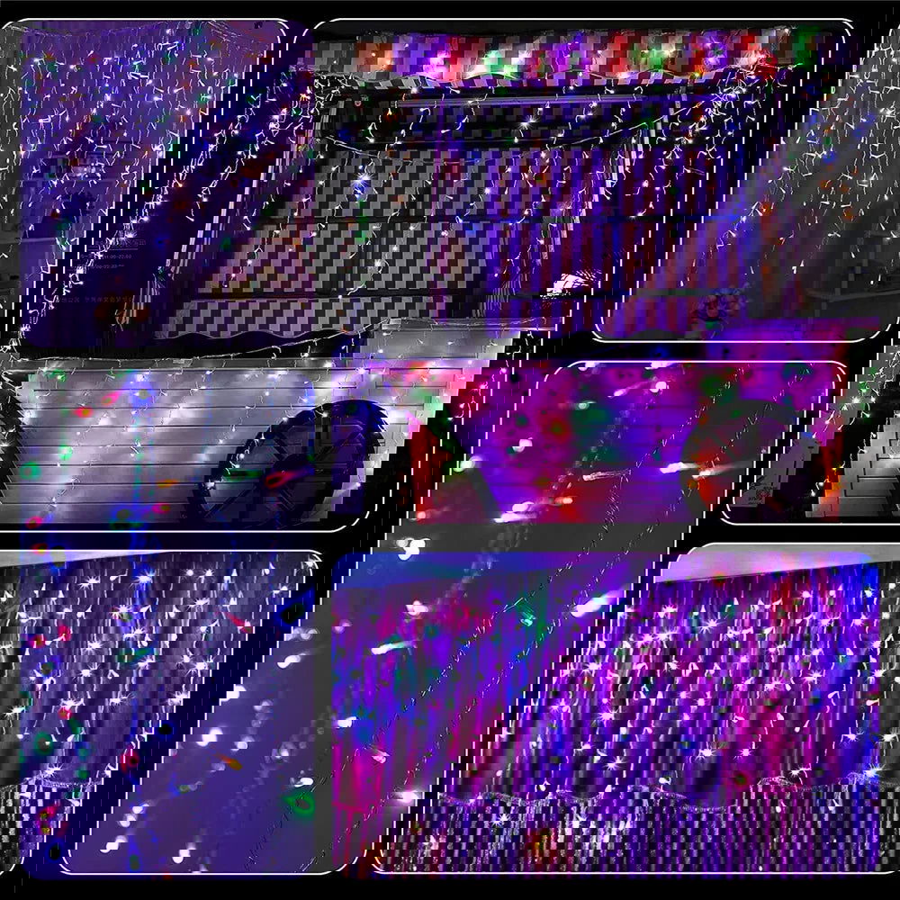 Solar Curtain Icicle Lights - Outdoor Fairy String Lights for Garden & Holiday Decor - candletown.net